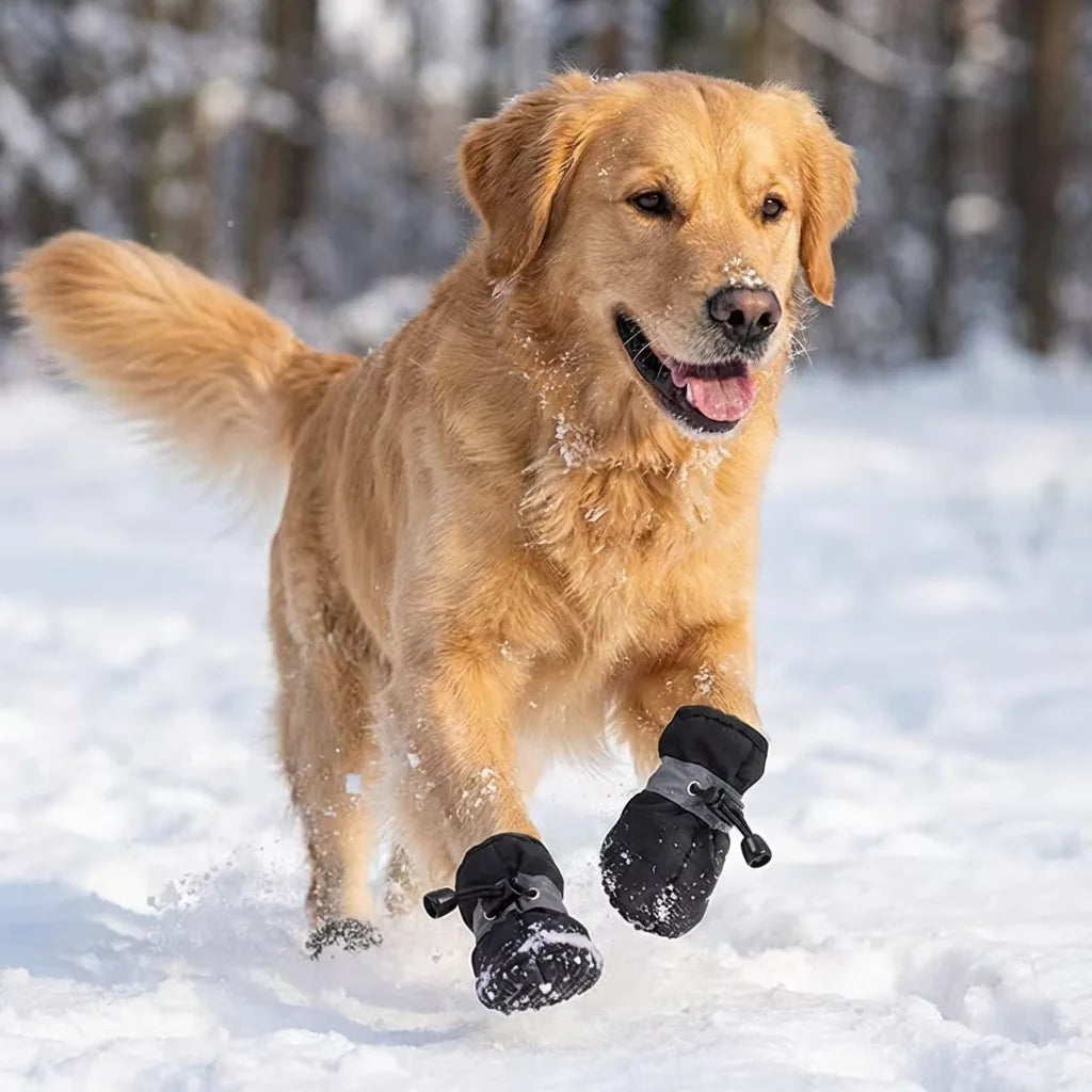 Waterproof And Warm Dog Boots 4 Pcs