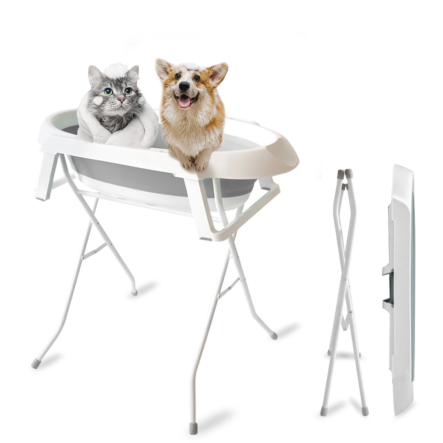 Portable Folding Dog Washing Tub For Indoor And Outdoor Bathing