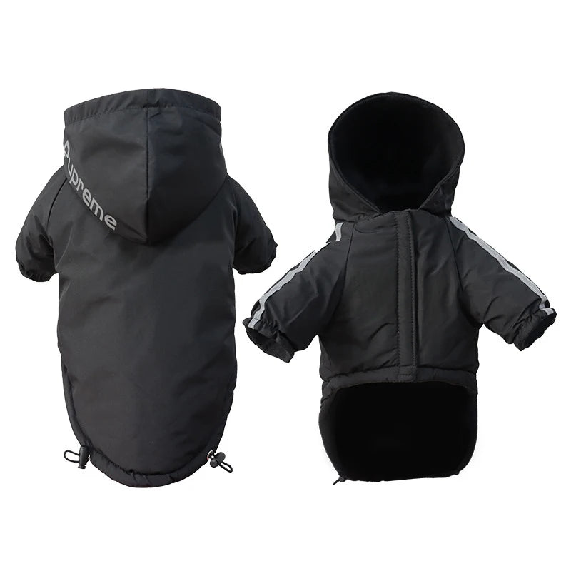 Autumn Winter Waterproof Hooded Reflective Dog Coat