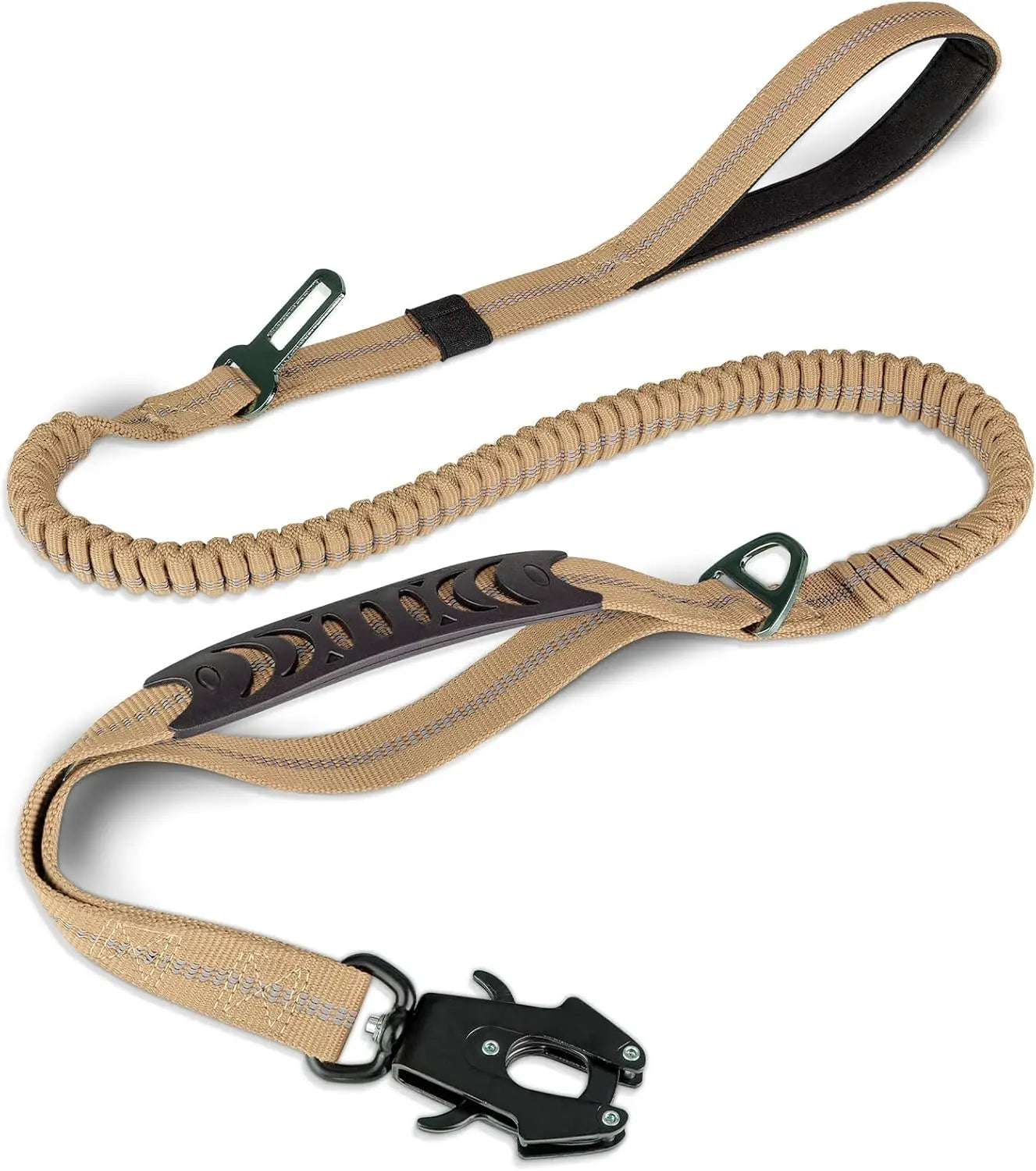 Reflective Shock Absorbing Dog Leash With Seatbelt For Large Dogs