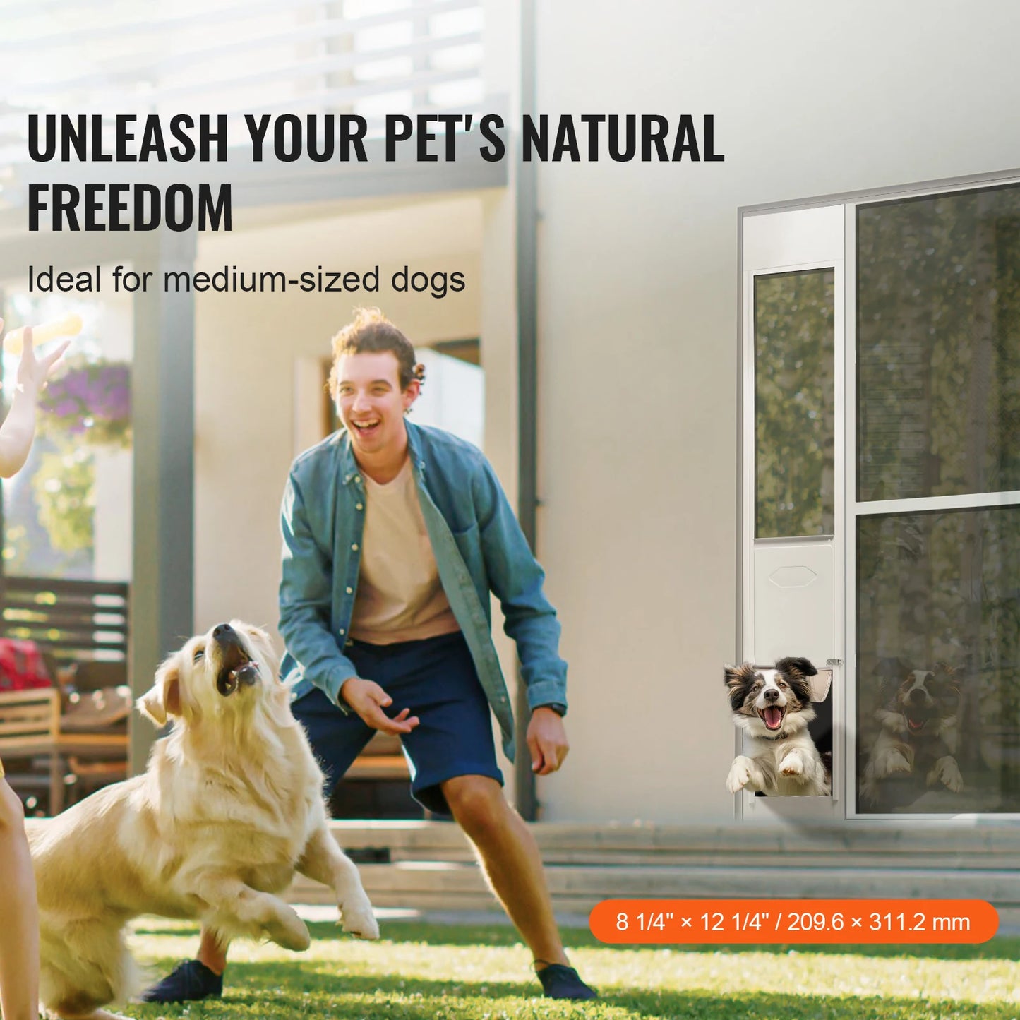 Adjustable Height Dog Door For Sliding Glass Door Outdoor Access