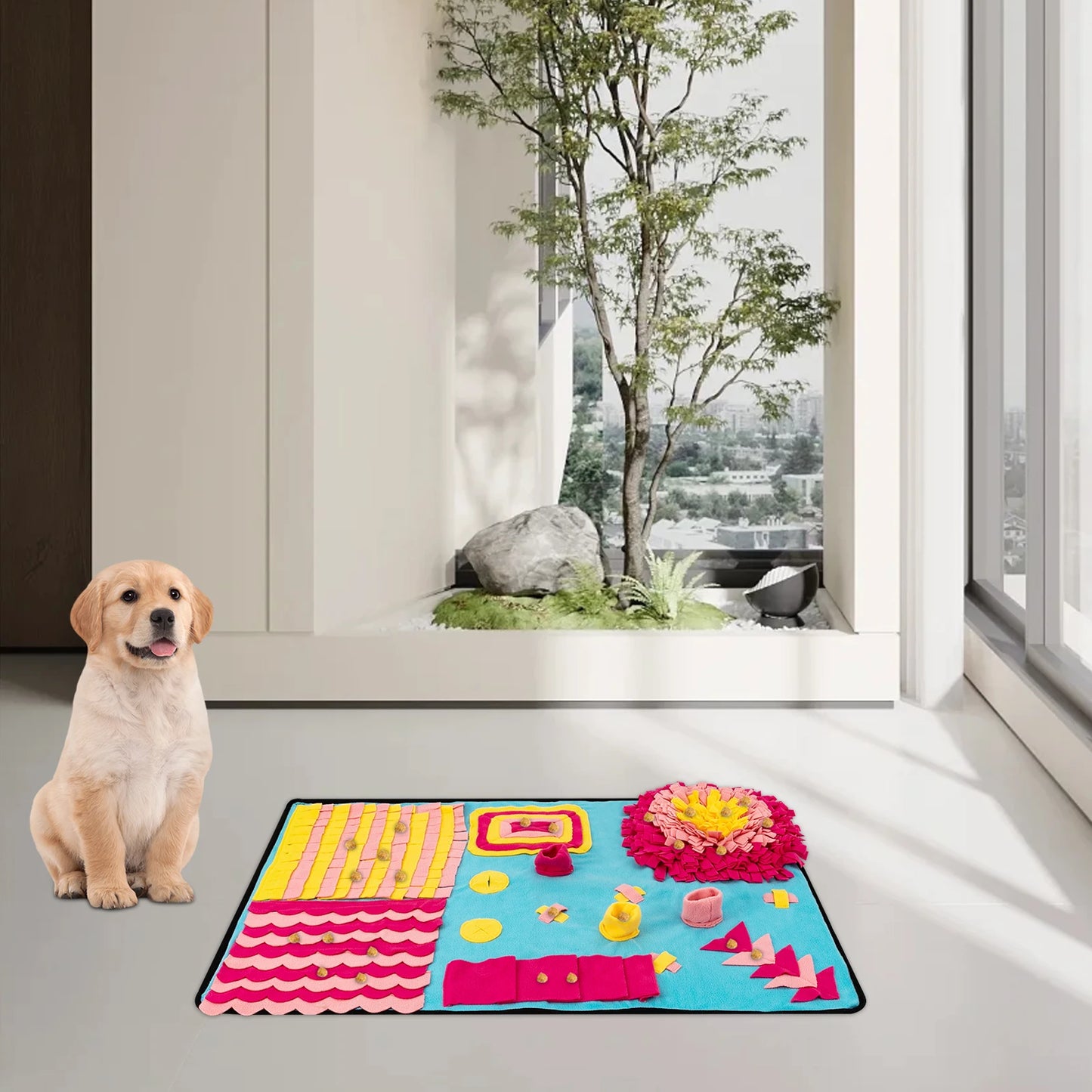 Fleece Sniffing Mat For Pets Snuffle Puzzle With Hidden Treats