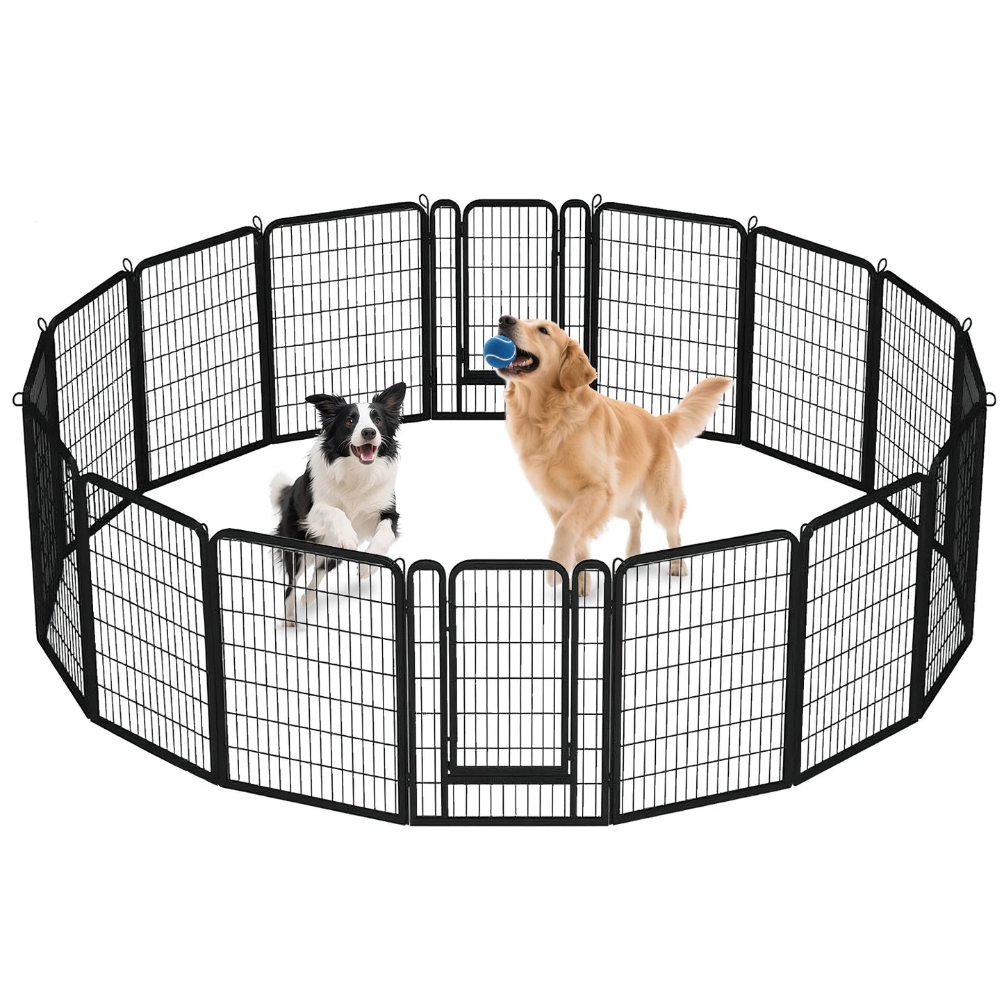 Foldable Dog Pen With Door Outdoor Indoor Heavy Duty Fence