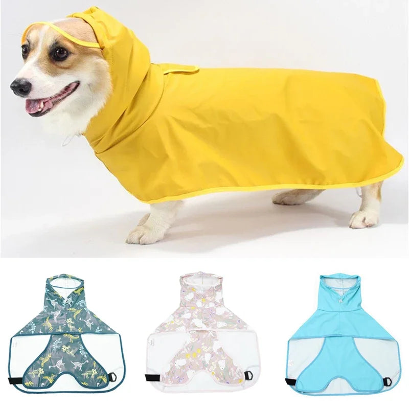 Waterproof Hooded Puppy Raincoat For Small Dogs With Adjustable Fasteners