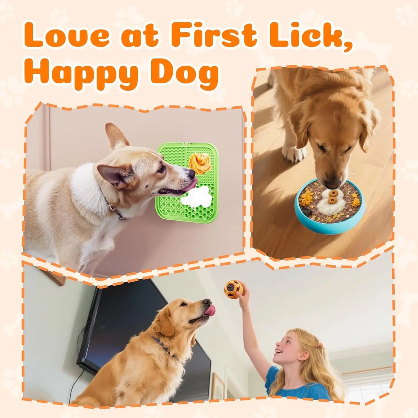 Dog Enrichment Toy Set 6-Piece With Lick Mats Ball And Bowl For Anxiety Relief