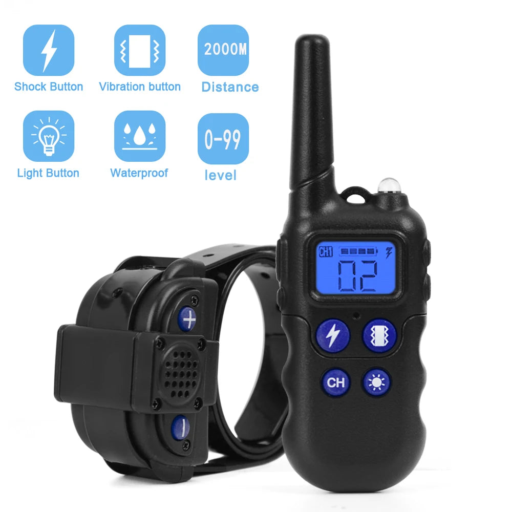 Wodondog 2km Dog Training Collar With Walkie Talkie Waterproof Rechargeable