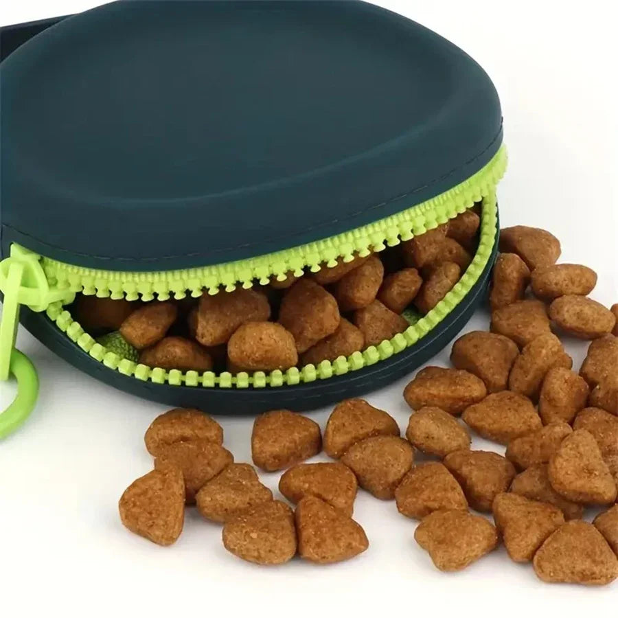 Portable Silicone Dog Treat Training Pouch With Lanyard