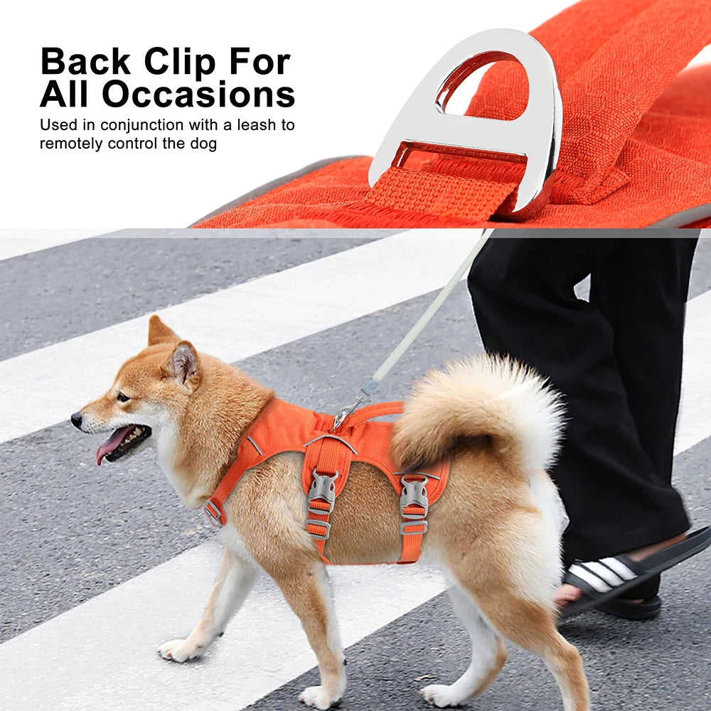 Nylon Reflective Dog Harness With Handle, Adjustable For All Dogs