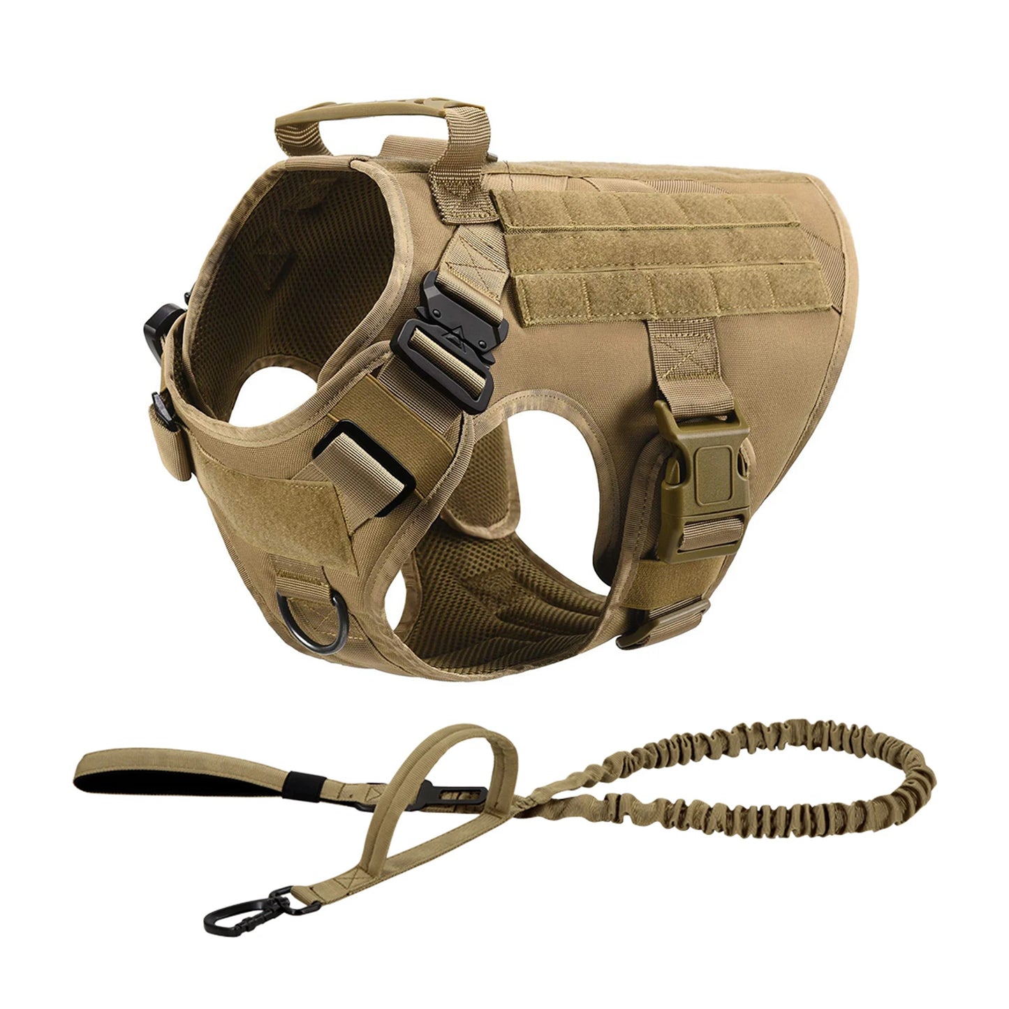 Tactical Dog Harness With Molle Pouches For Medium And Large Dogs