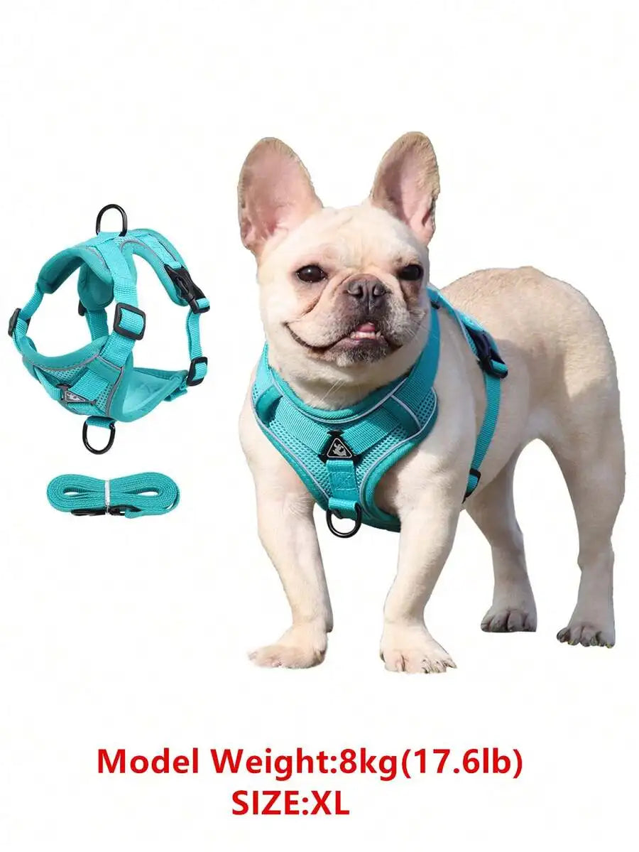 Reflective Pet Harness and Leash Set for Dogs and Cats Escape Proof