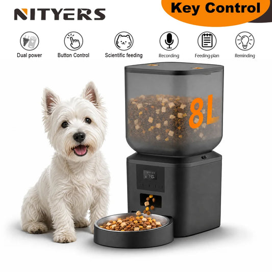 Nityers Automatic Pet Feeder With Key Control And Voice Recorder