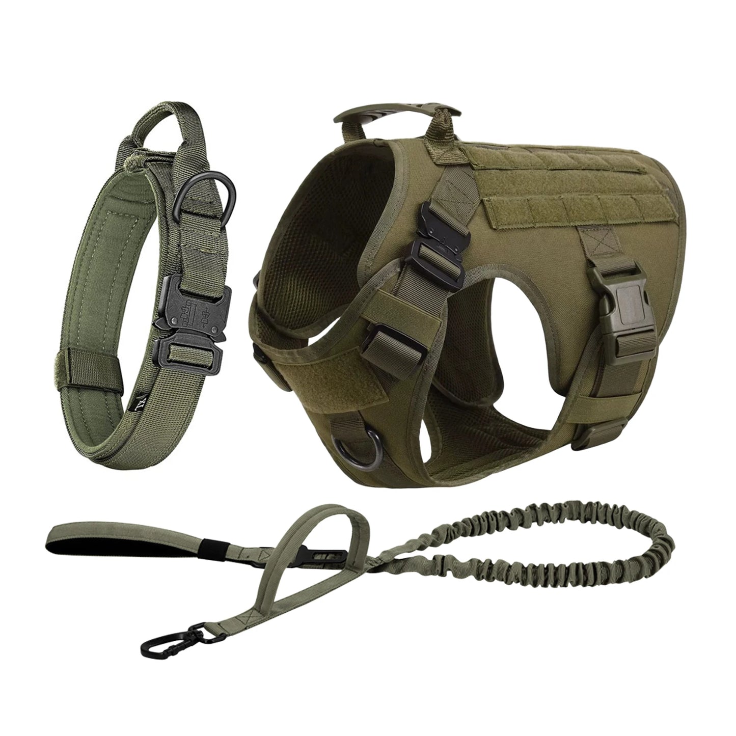 Tactical Dog Harness With Molle Pouches For Medium And Large Dogs