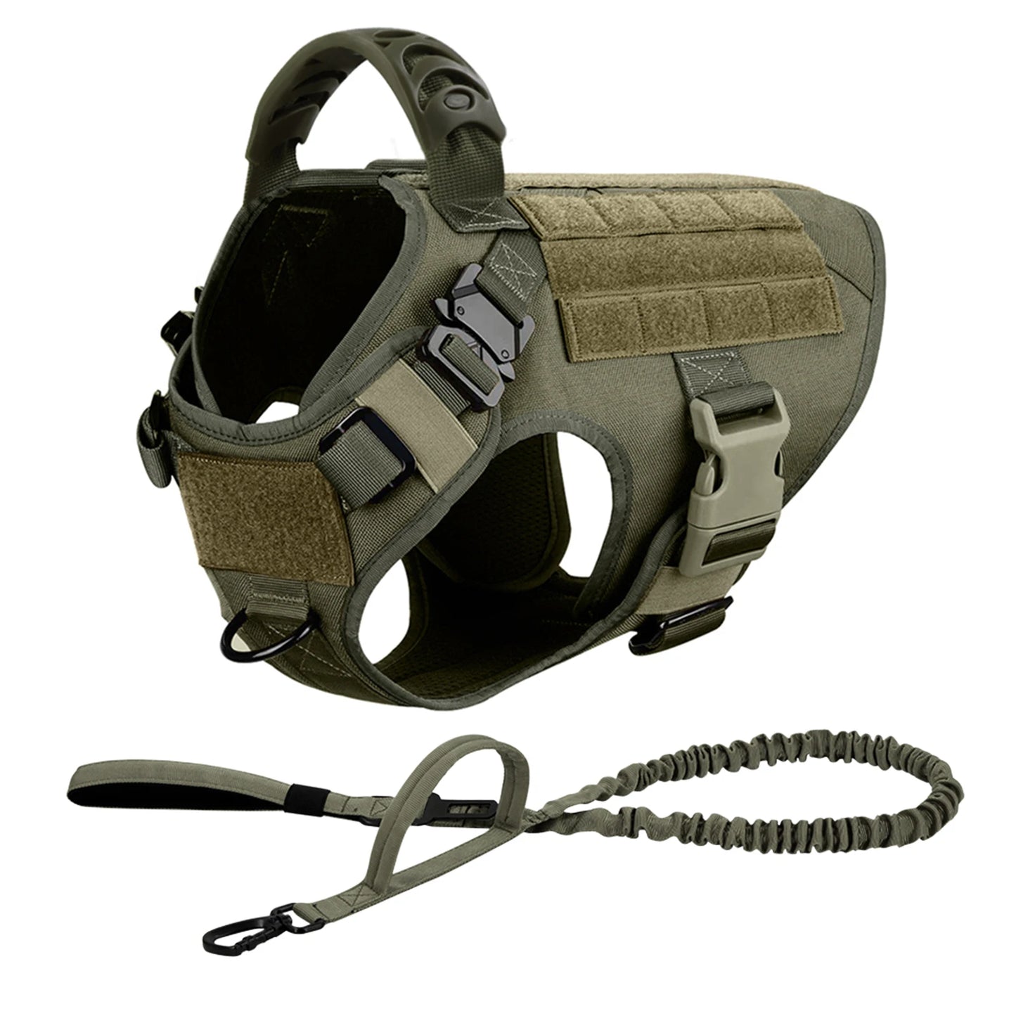 Nylon Tactical Dog Harness Leash Set For Large Dogs Training