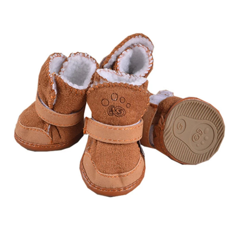 Pet Dog Shoes 4 Pack Thick Warm Boots