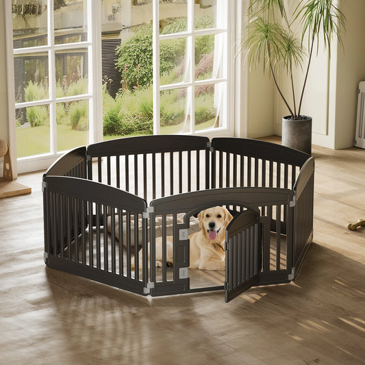 JHK Plastic Dog Playpen Six Panel Foldable Pet Fence