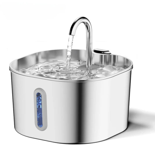 Automatic Cat Water Fountain Stainless Steel Square Feeder