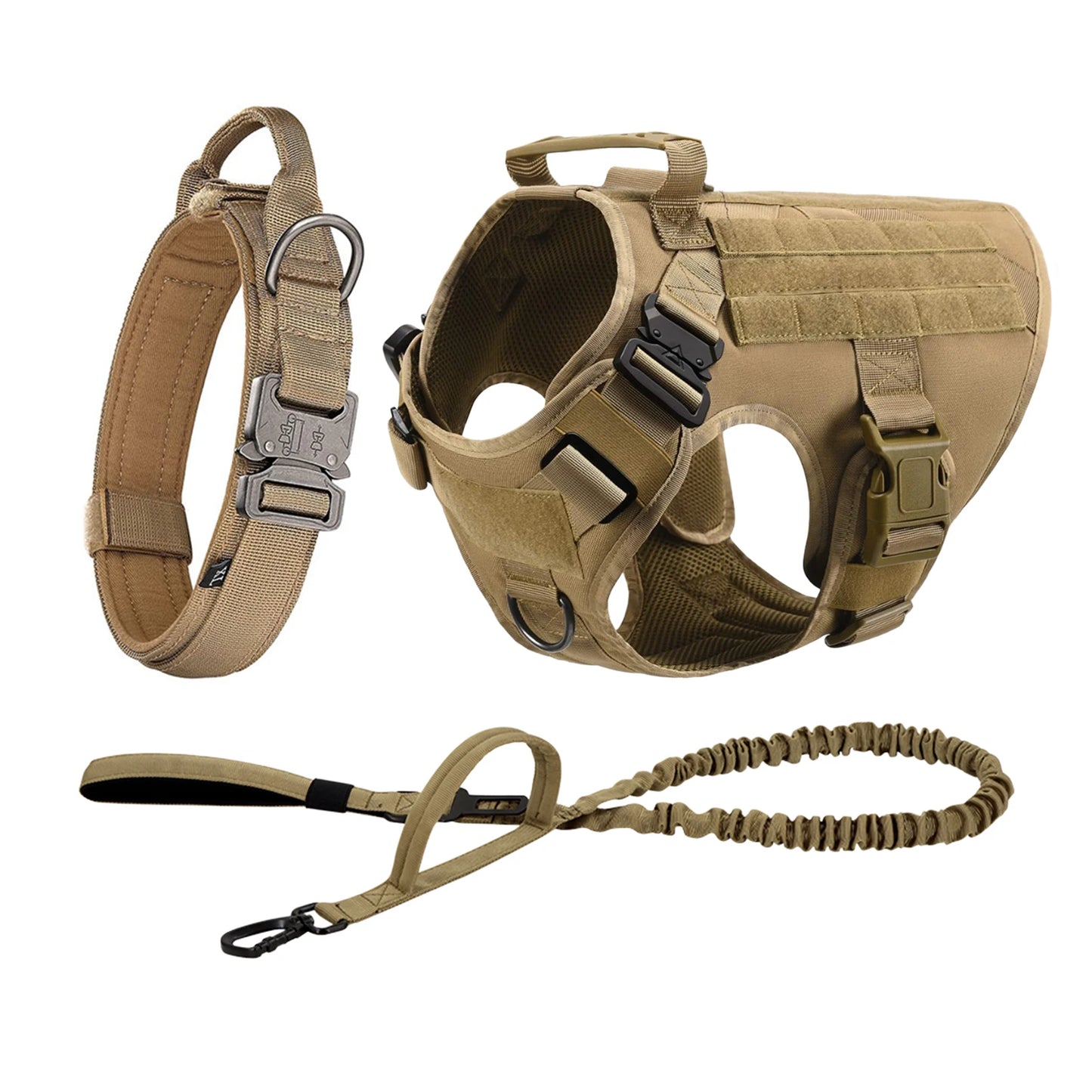 Tactical Dog Harness With Molle Pouches For Medium And Large Dogs