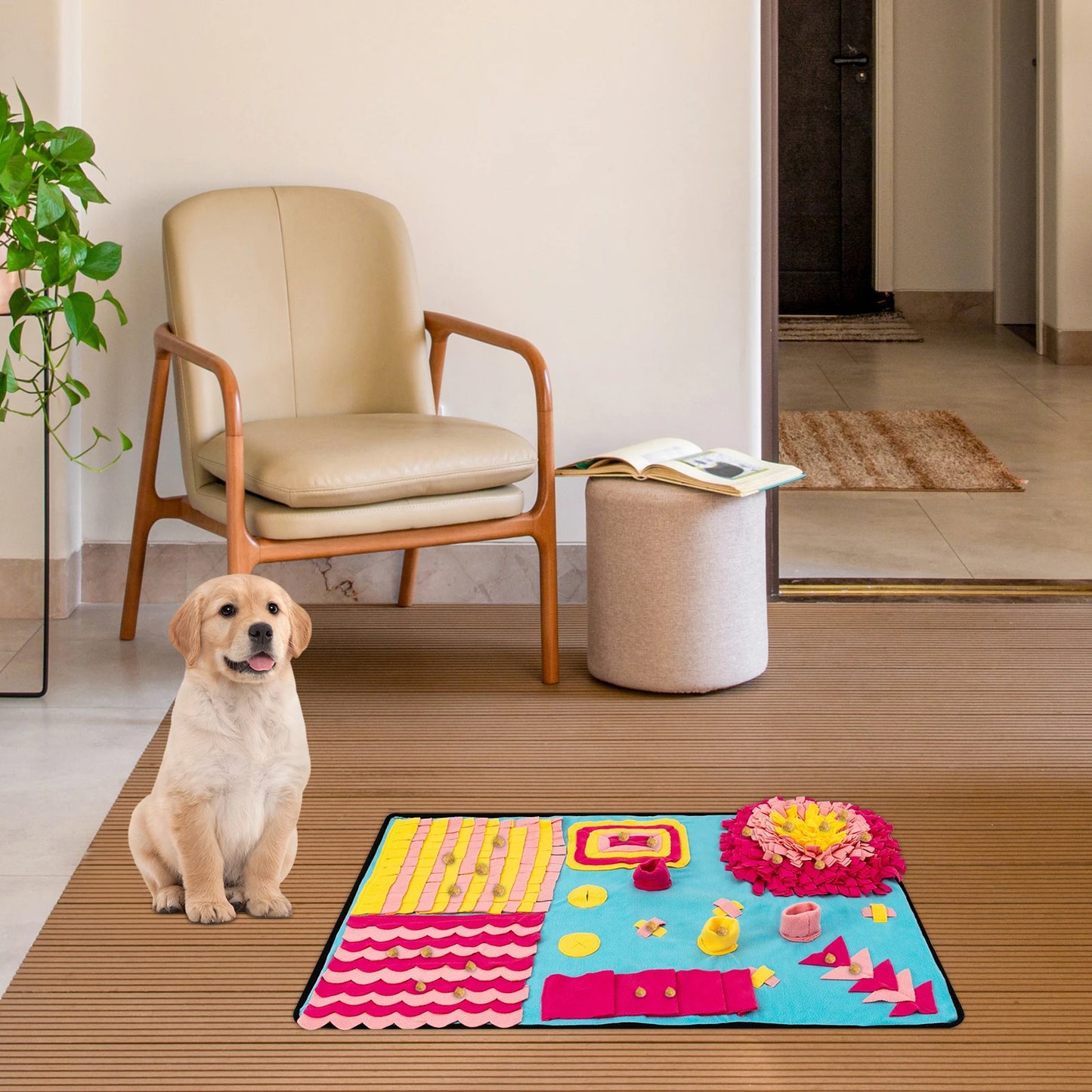 Fleece Sniffing Mat For Pets Snuffle Puzzle With Hidden Treats