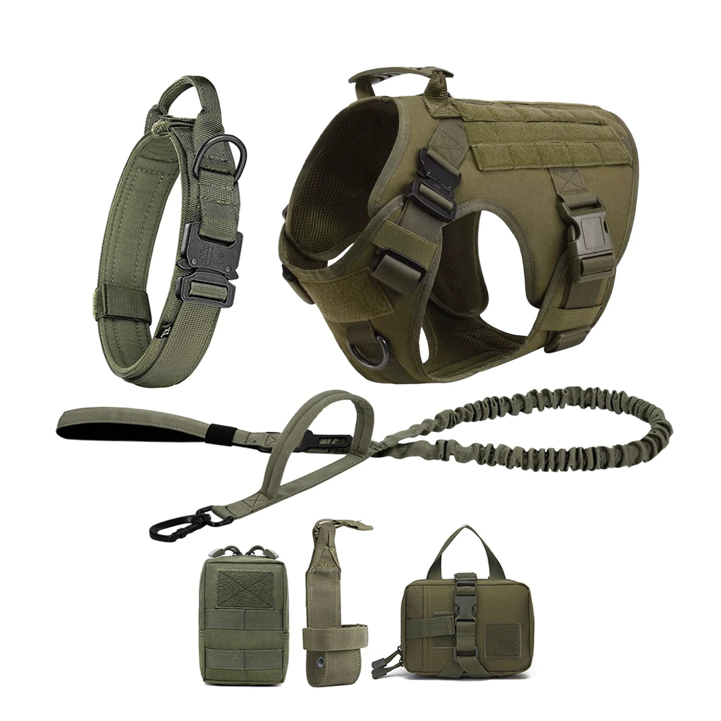 Tactical Dog Harness With Molle Pouches For Medium And Large Dogs