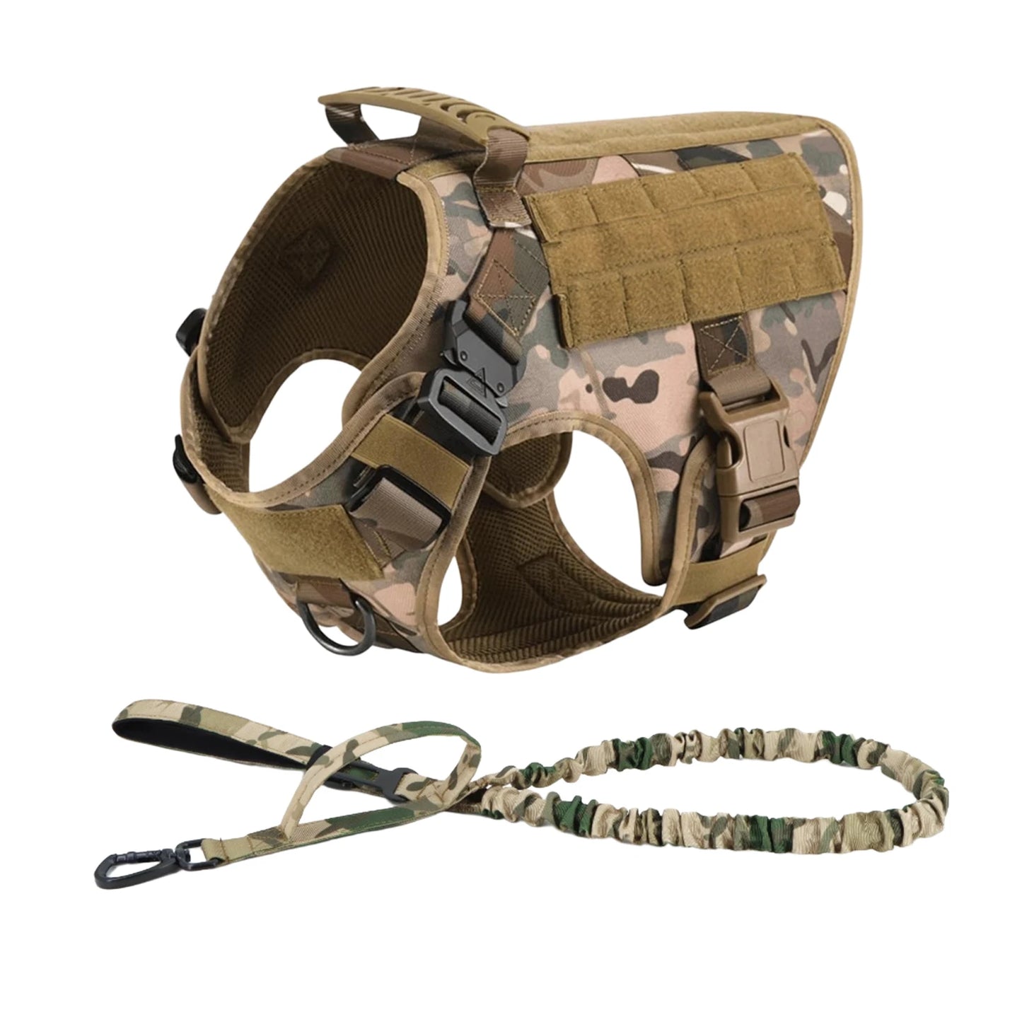 Tactical Dog Harness With Molle Pouches For Medium And Large Dogs