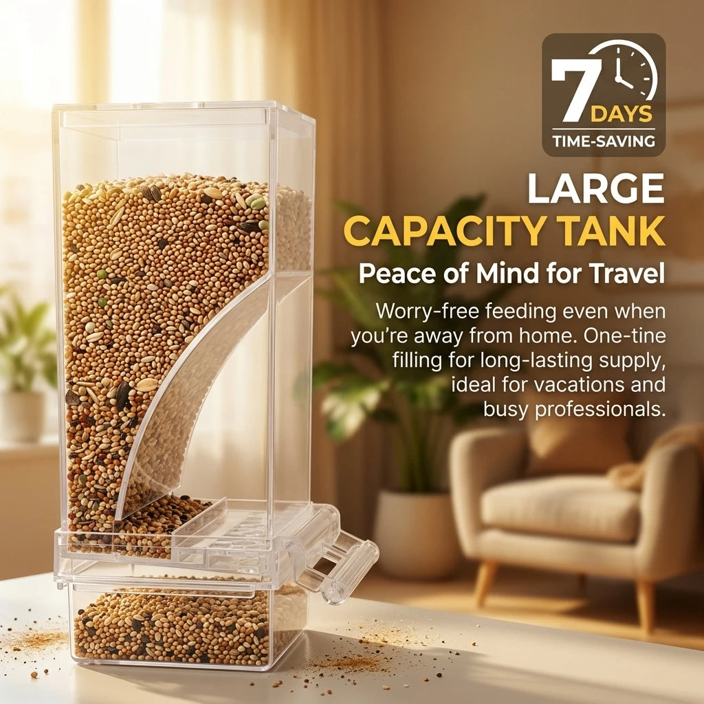 No Mess Clear Acrylic Bird Feeder Seed Dispenser For Parakeets