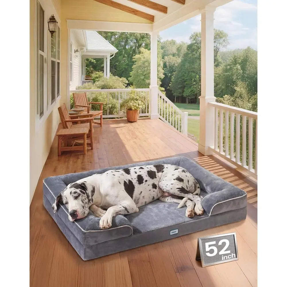 Orthopedic Chew Resistant Pet Bed With Non Skid Bottom