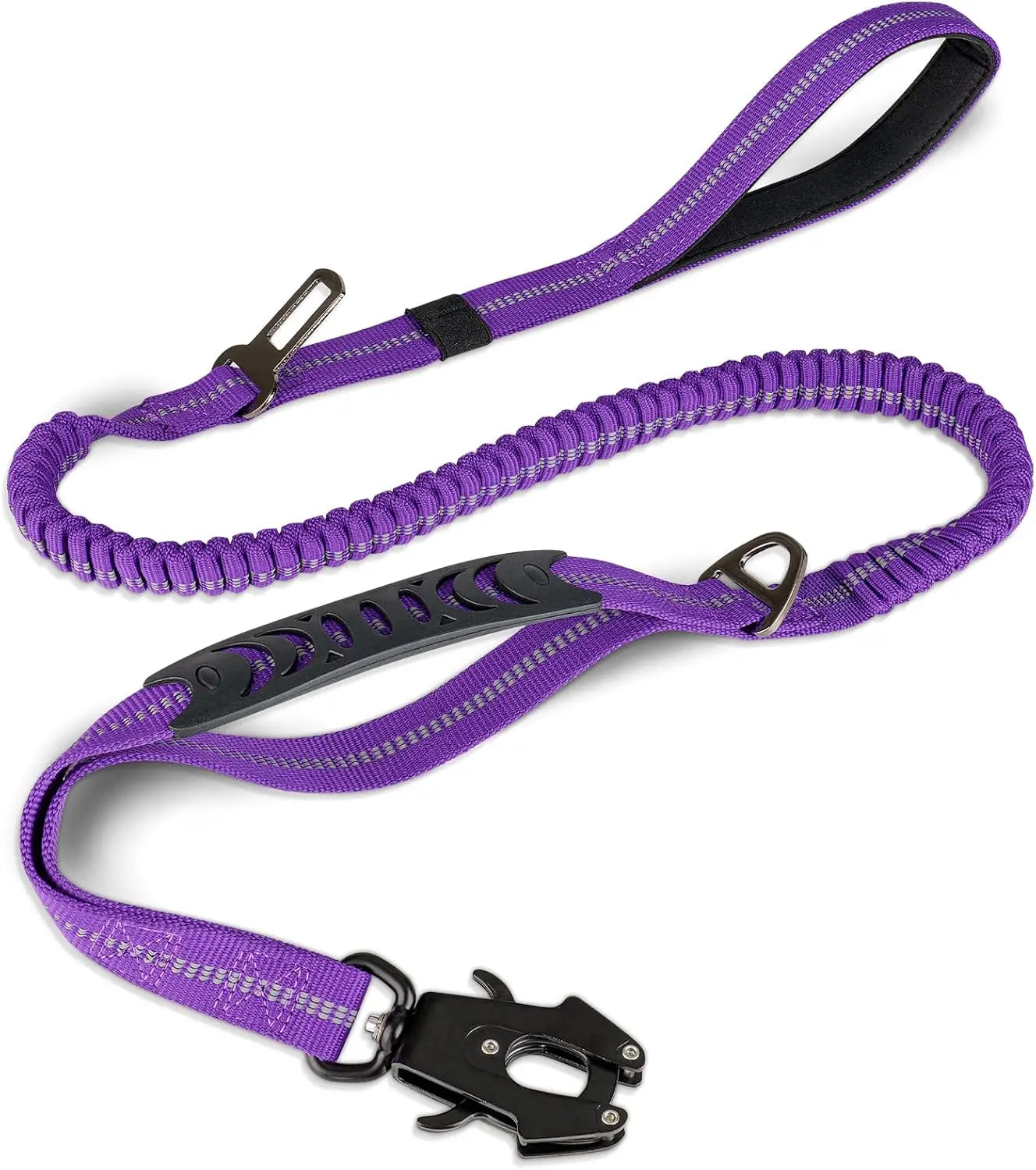 Reflective Shock Absorbing Dog Leash With Seatbelt For Large Dogs