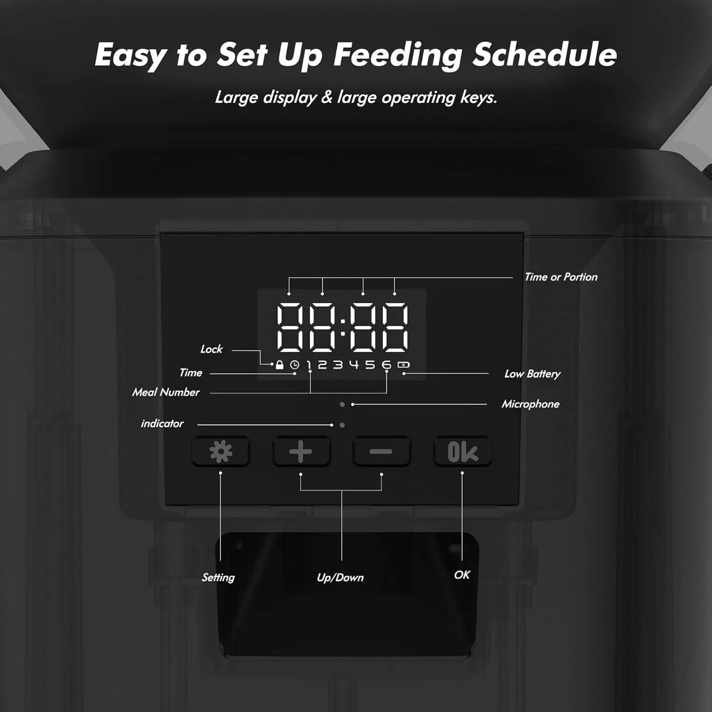 Nityers Automatic Pet Feeder With Key Control And Voice Recorder