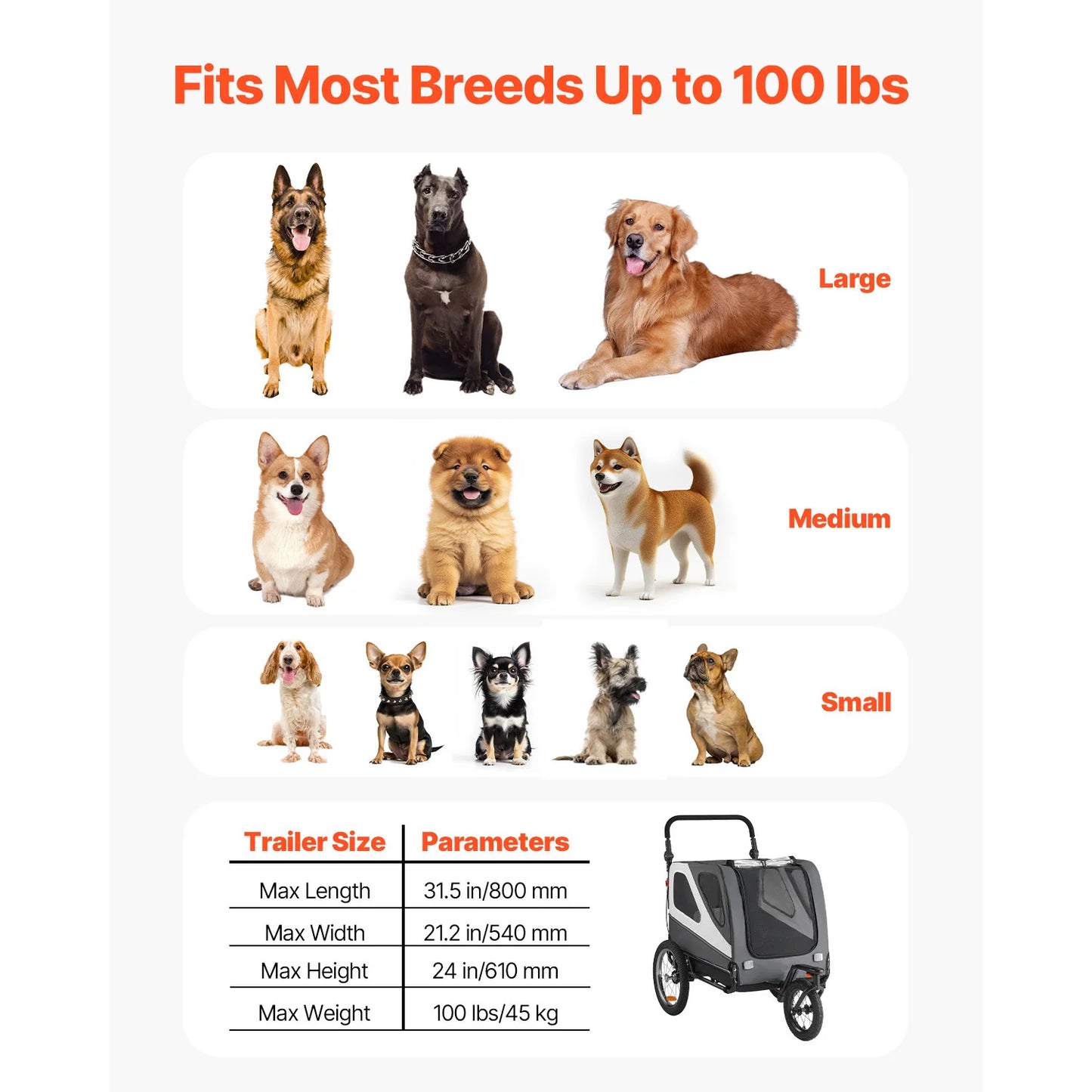 2 In 1 Canine Bike Trailer Stroller Carrier For Dogs