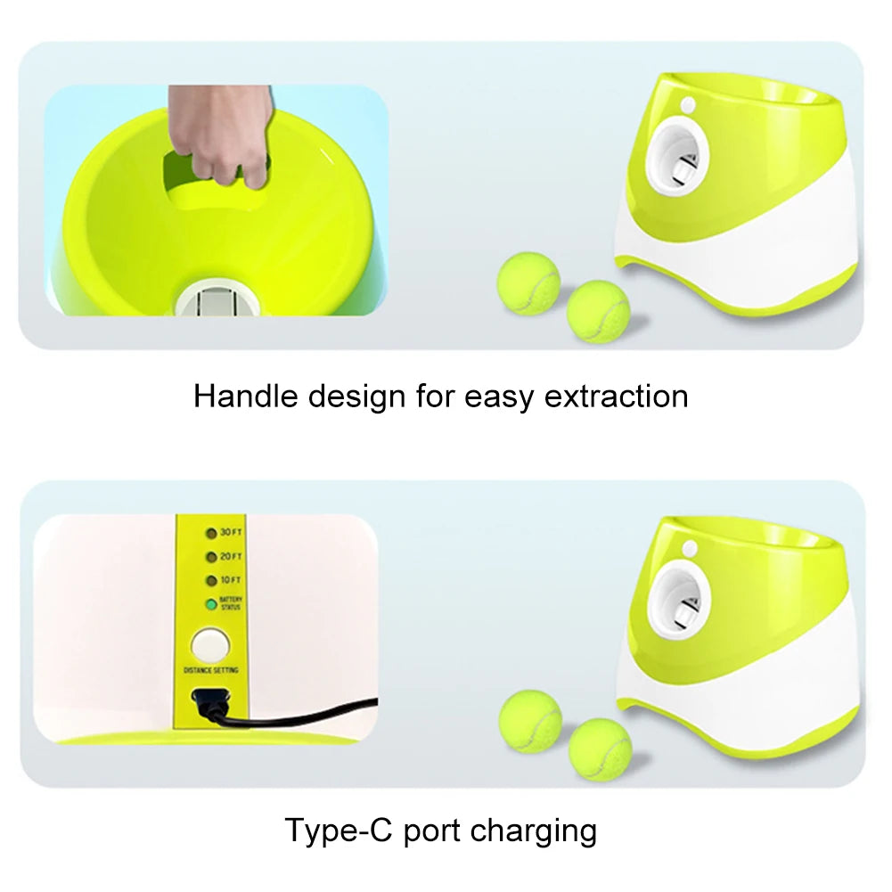 Automatic Dog Ball Launcher Fetch Toy With 3 Tennis Balls