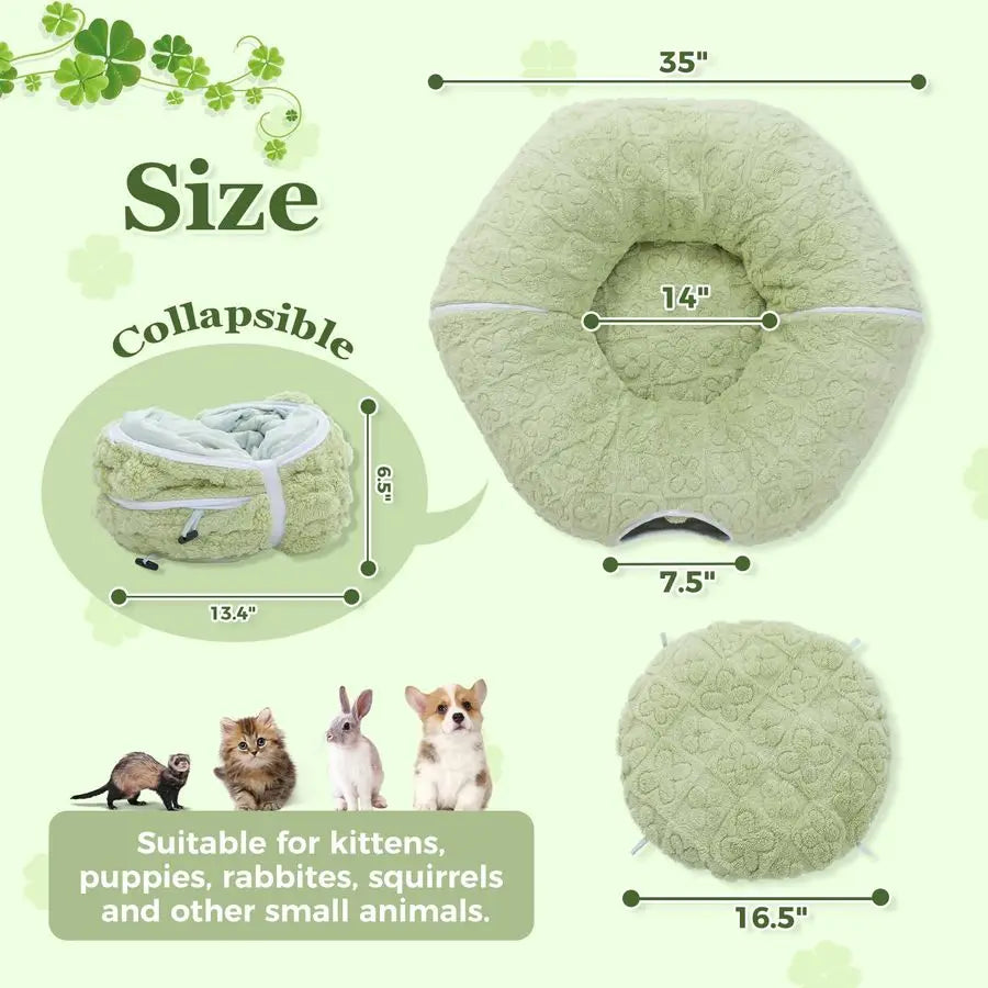 Premium 2-In-1 Cat Tunnel With Plush Bed For Indoor Cats
