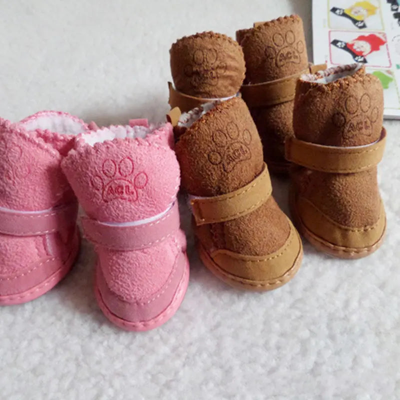 Pet Dog Shoes 4 Pack Thick Warm Boots