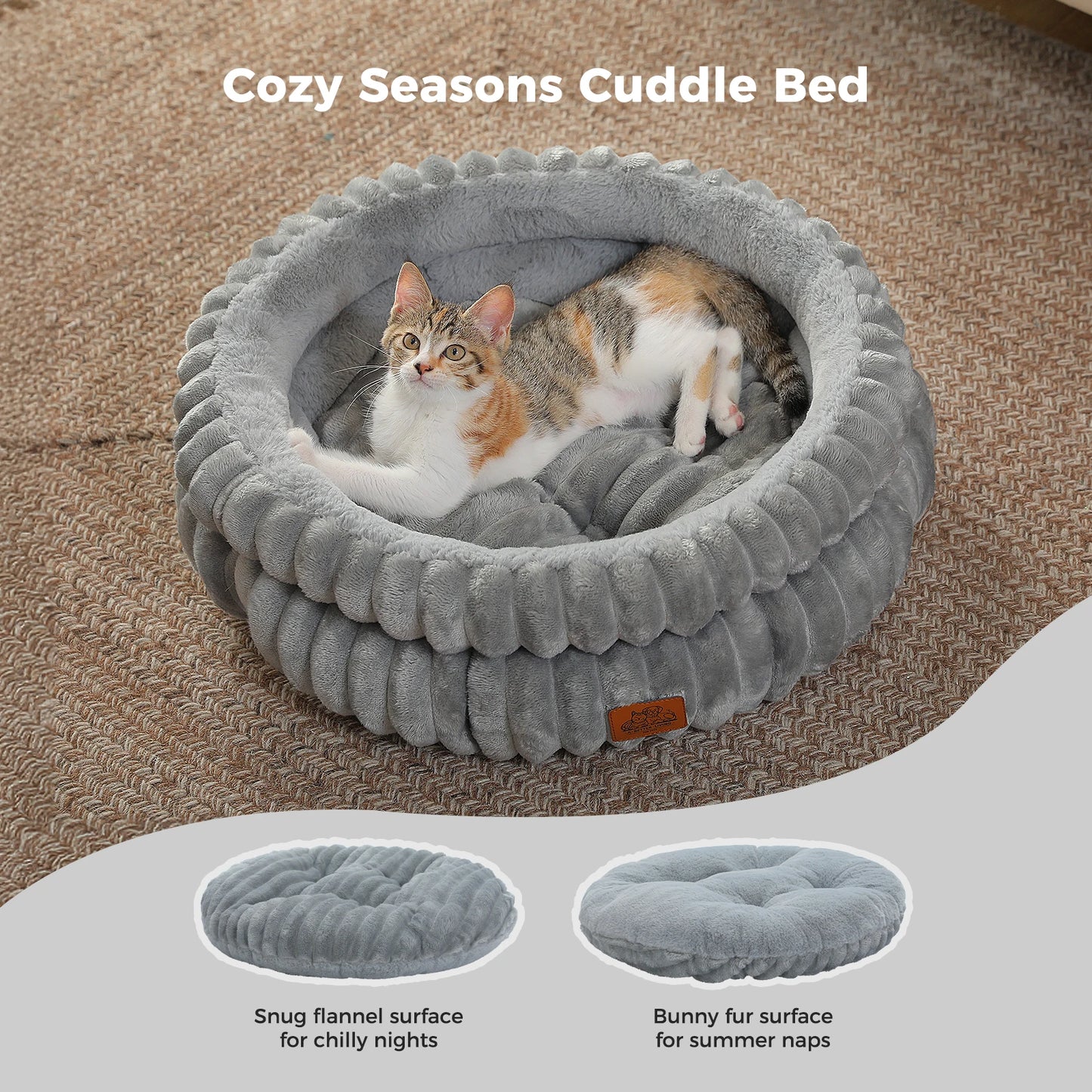 PAWZ Road Round Pet Bed With Anti-Slip Bottom All Seasons
