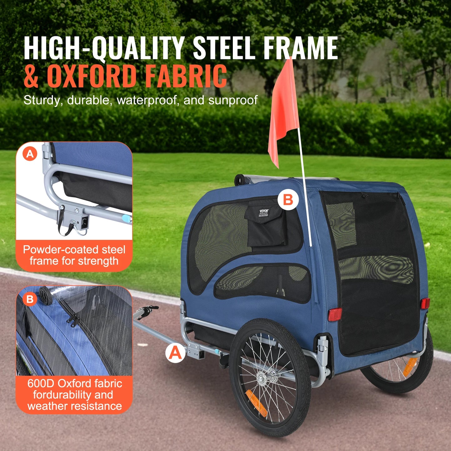Pet Bicycle Trailer Carrier for Dogs Travel and Comfort