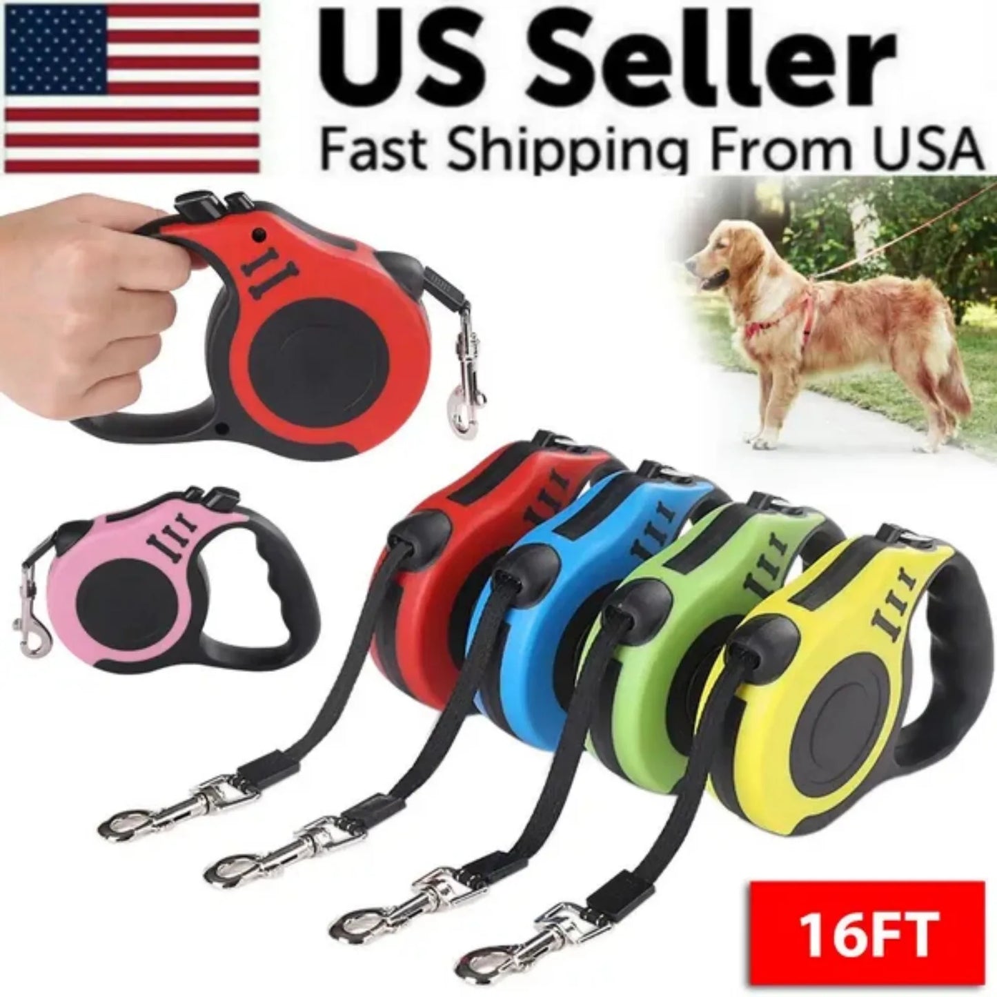 Retractable Dog Leash Automatic Walking Lead For Pets