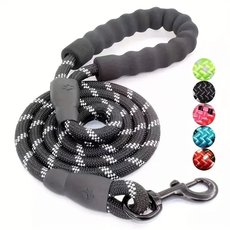 Reflective Dog Leash With Soft Handle Reinforced Construction