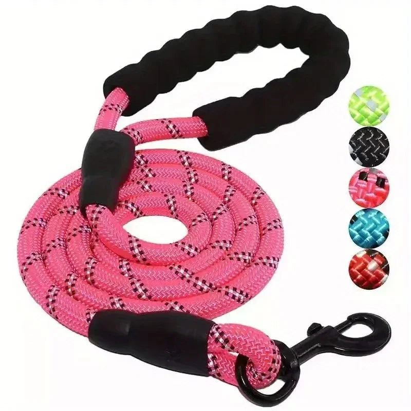 Reflective Dog Leash With Soft Handle Reinforced Construction