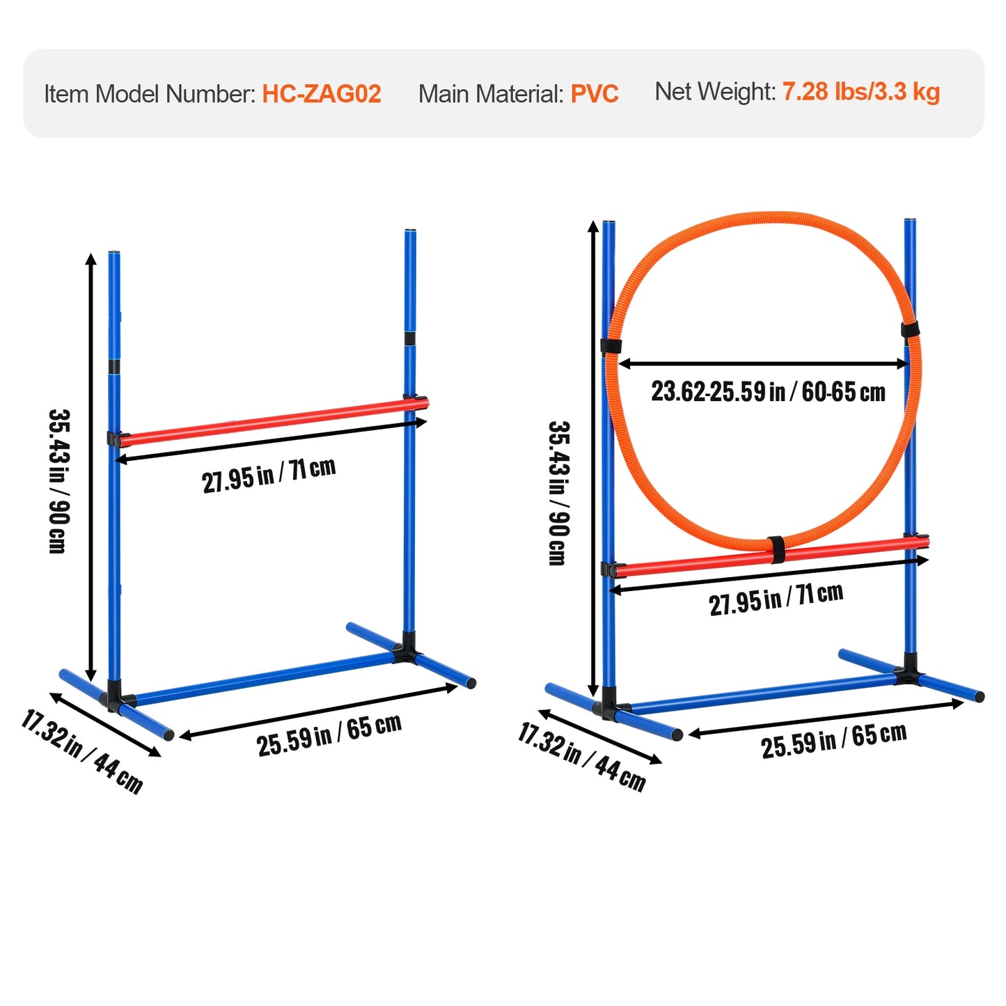 SucceBuy Dog Agility Training Equipment Set With Adjustable Hurdles