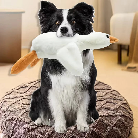Plush White Duck Dog Toy For Pets Soft Squeaky Plush