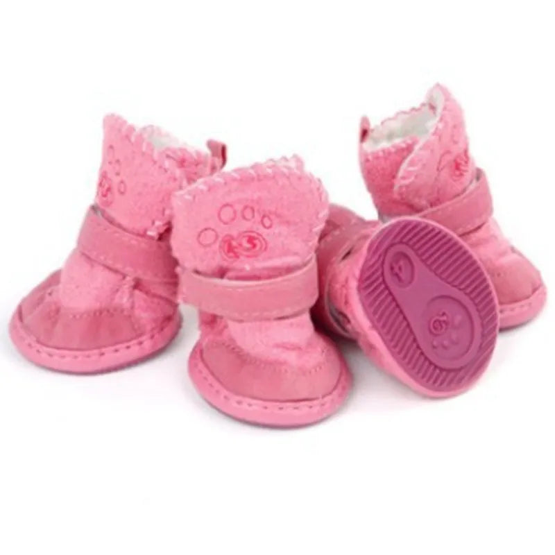 Pet Dog Shoes 4 Pack Thick Warm Boots