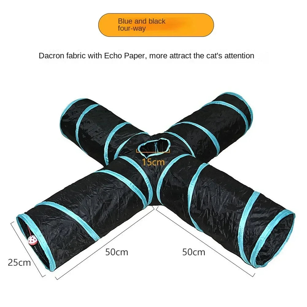 Breathable Foldable Cat Tunnel Toy For Indoor Play