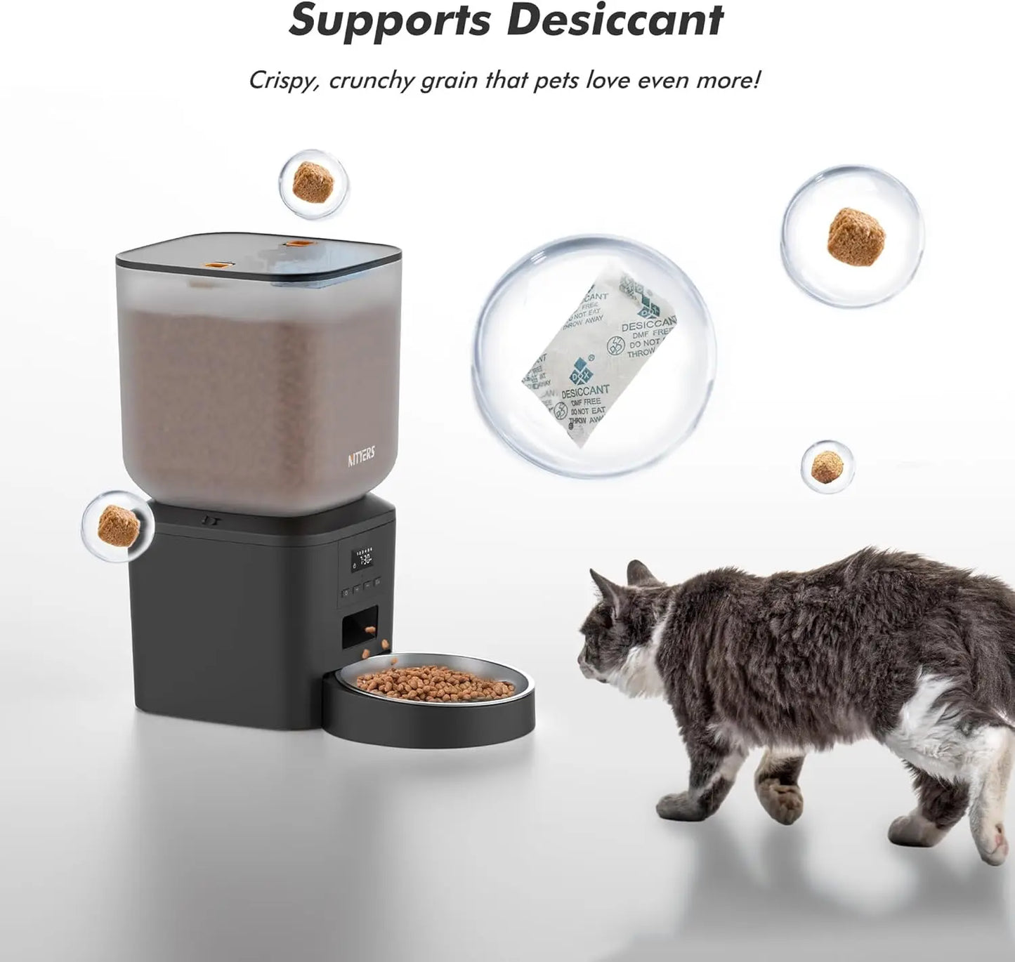 Nityers Automatic Pet Feeder With Key Control And Voice Recorder
