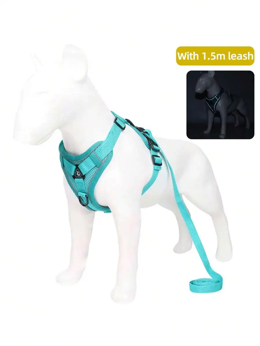 Reflective Pet Harness and Leash Set for Dogs and Cats Escape Proof