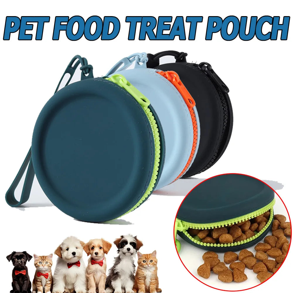 Portable Silicone Dog Treat Training Pouch With Lanyard