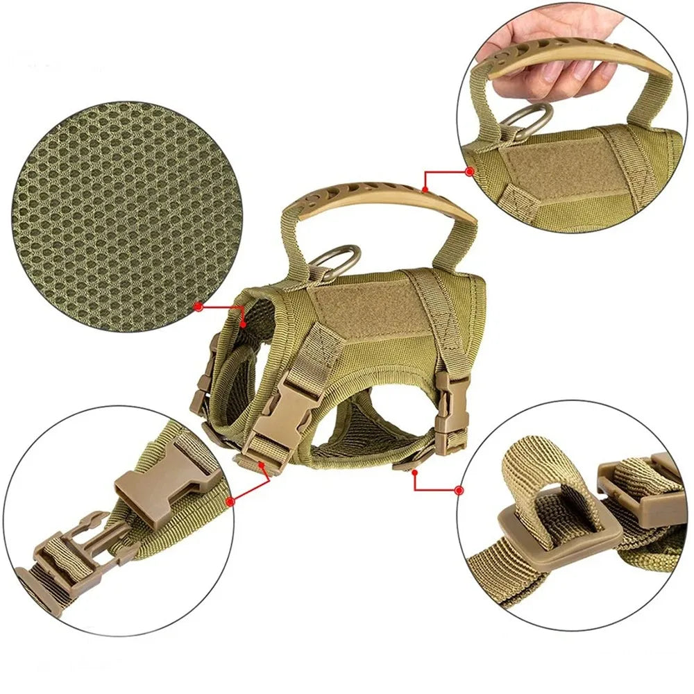 Safe Tactical Cat Harness and Leash with Stickers for Pets