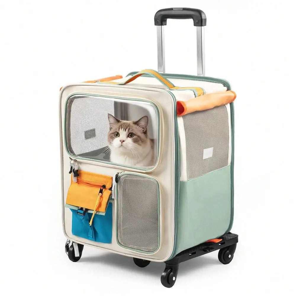 Trolley Pet Cat Bag Carrier For Travel And Comfort