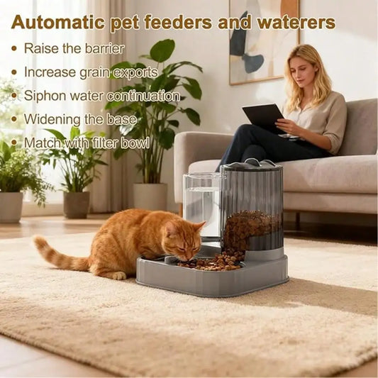 Automatic Pet Feeder And Waterer 2 In 1 Convenient