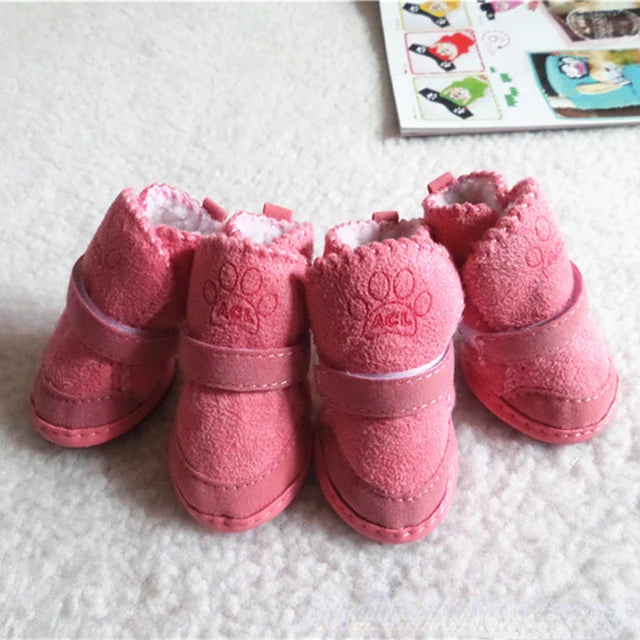Pet Dog Shoes 4 Pack Thick Warm Boots