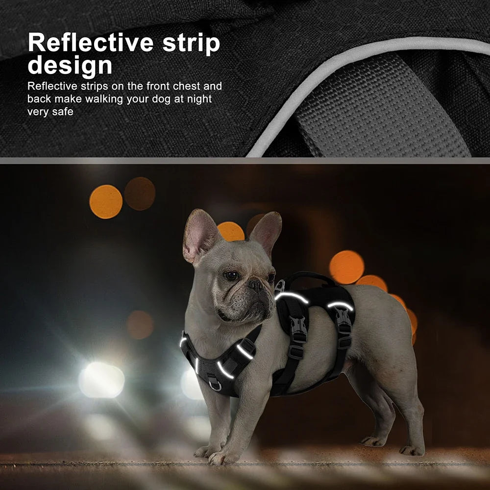 Nylon Reflective Dog Harness With Handle, Adjustable For All Dogs
