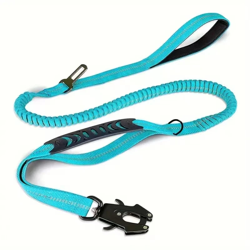 Reflective Shock Absorbing Dog Leash With Seatbelt For Large Dogs